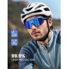 Lamicall 24g Polarized Sports Sunglasses for Men Women – UV400 Protection Sun Glasses for Running Cycling Baseball Fishing(Blue Frame-blue Lens)