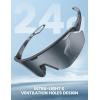 Lamicall 24g Polarized Sports Sunglasses for Men Women – UV400 Protection Sun Glasses for Running Cycling Baseball Fishing(Gray Frame – Gray Lens)