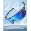 Lamicall 24g Polarized Sports Sunglasses for Men Women – UV400 Protection Sun Glasses for Running Cycling Baseball Fishing(Gray Frame-blue Green Lens)