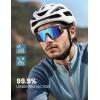 Lamicall 24g Polarized Sports Sunglasses for Men Women – UV400 Protection Sun Glasses for Running Cycling Baseball Fishing(Gray Frame-blue Green Lens)