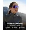 Lamicall 24g Polarized Sports Sunglasses for Men Women – UV400 Protection Sun Glasses for Running Cycling Baseball Fishing(Gray Frame-purple Lens)