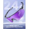 Lamicall 24g Polarized Sports Sunglasses for Men Women – UV400 Protection Sun Glasses for Running Cycling Baseball Fishing(Gray Frame-purple Lens)