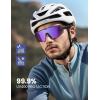 Lamicall 24g Polarized Sports Sunglasses for Men Women – UV400 Protection Sun Glasses for Running Cycling Baseball Fishing(Gray Frame-purple Lens)