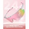 Lamicall 24g Polarized Sports Sunglasses for Men Women – UV400 Protection Sun Glasses for Running Cycling Baseball Fishing(Transparent Frame-pink Lens)