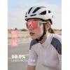 Lamicall 24g Polarized Sports Sunglasses for Men Women – UV400 Protection Sun Glasses for Running Cycling Baseball Fishing(Transparent Frame-pink Lens)