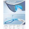 Lamicall 24g Polarized Sports Sunglasses for Men Women – UV400 Protection Sun Glasses for Running Cycling Baseball Fishing(White Frame-blue Lens)