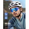Lamicall 24g Polarized Sports Sunglasses for Men Women – UV400 Protection Sun Glasses for Running Cycling Baseball Fishing(White Frame-blue Lens)