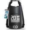 Lamicall 30L & 20L Dry Bag Waterproof Backpack – [Zippered Pocket] Roll Top Waterproof Bag Blueish Gray & Black