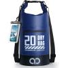 Lamicall 30L & 20L Dry Bag Waterproof Backpack – [Zippered Pocket] Roll Top Waterproof Bag Navy Blue & Lemon Yellow