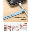 Lamicall 30Pack Silicone Cable Ties Cord Organizer, Multi Color Elastic Cable Management Wraps, Home Decor Organizer Ties Accessories for Phone Charger Electrical Cord, Chritsmas Travel Essentials(30Pack)