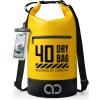 Lamicall 40L & 40L Dry Bag Waterproof Backpack – [Zippered Pocket] Roll Top Waterproof Bag Black & Lemon Yellow