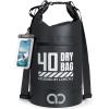 Lamicall 40L & 40L Dry Bag Waterproof Backpack – [Zippered Pocket] Roll Top Waterproof Bag Black & Lemon Yellow