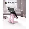 Lamicall Adjustable Cell Phone Stand, Desk Phone Holder, Cradle, Dock, Compatible with iPhone 17 16 15 14 Air Plus Pro Pro Max 13 12 X XS, 4-8″ Phones, Office Accessories, All Smartphone, Black(Rose gold 2)