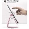 Lamicall Adjustable Cell Phone Stand, Desk Phone Holder, Cradle, Dock, Compatible with iPhone 17 16 15 14 Air Plus Pro Pro Max 13 12 X XS, 4-8″ Phones, Office Accessories, All Smartphone, Black(Rose gold 2)