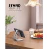 Lamicall Adjustable Cell Phone Stand, Desk Phone Holder, Cradle, Dock, Compatible with iPhone 17 16 15 14 Air Plus Pro Pro Max 13 12 X XS, 4-8″ Phones, Office Accessories, All Smartphone, Black(Silver)
