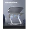 Lamicall Adjustable Laptop Stand, Portable Laptop Riser, Aluminum Laptop Stand for Desk Foldable, Ergonomic Computer Notebook Stand Holder for MacBook Air Pro, Dell XPS, HP (10-17.3”) – Silver(1-Silver)