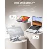 Lamicall Adjustable Laptop Stand for Desk – 360 Rotating Base Ergonomic Computer Stand, Aluminum Laptop Riser Foldable Protable for Office Home fits MacBook Air Pro, Dell, HP (10-17.3”) – Black(NEW Upgraded – Silver)