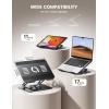 Lamicall Adjustable Laptop Stand for Desk – 360 Rotating Base Ergonomic Computer Stand, Aluminum Laptop Riser Foldable Protable for Office Home fits MacBook Air Pro, Dell, HP (10-17.3”) – Black(Black)