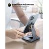 Lamicall Aluminum Metal Adjustable Cell Phone Stand Desk – Heavy Duty Aluminum Metal Foldable Desktop Phone Holder, Cradle, Dock, for iPhone 16 15 14, Plus, Pro, Pro Max, 13 12 X XS,4-11” Phone Grey(Grey)