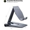 Lamicall Aluminum Metal Adjustable Cell Phone Stand Desk – Heavy Duty Aluminum Metal Foldable Desktop Phone Holder, Cradle, Dock, for iPhone 16 15 14, Plus, Pro, Pro Max, 13 12 X XS,4-11” Phone Grey(Grey)