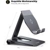 Lamicall Aluminum Metal Adjustable Cell Phone Stand Desk – Heavy Duty Aluminum Metal Foldable Desktop Phone Holder, Cradle, Dock, for iPhone 16 15 14, Plus, Pro, Pro Max, 13 12 X XS,4-11” Phone Grey(Black)