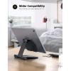 Lamicall Aluminum Metal Adjustable Cell Phone Stand Desk – Heavy Duty Aluminum Metal Foldable Desktop Phone Holder, Cradle, Dock, for iPhone 16 15 14, Plus, Pro, Pro Max, 13 12 X XS,4-11” Phone Grey(Black)