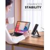 Lamicall Aluminum Metal Adjustable Cell Phone Stand Desk – Heavy Duty Aluminum Metal Foldable Desktop Phone Holder, Cradle, Dock, for iPhone 16 15 14, Plus, Pro, Pro Max, 13 12 X XS,4-11” Phone Grey(Black)