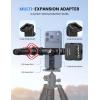 Lamicall Aluminum Phone Tripod Mount with 3 Cold Shoes & Arca Port & 1/4″ Thread, [Wider Clamp] Camera Phone Holder Adapter for iPhone 17 Smartphone Tripod Cell Phone Holder for Video Streaming Vlog