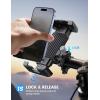 Lamicall Bike Motorcycle Phone Mount – [1s Quick Lock] Bike Cell Phone Holder Clip, Bicycle Scooter Handlebar Clamp, for iPhone Air, 17 16 15 Pro Max, Galaxy S25 S24 Ultra, More 6-7″ Phones(Gray)