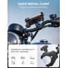 Lamicall Bike Phone Holder Mount – Motorcycle Handlebar Phone Mount Clamp, One Hand Operation, ATV Scooter Phone Clip for iPhone Air 17 16 15 Pro Max / 14 Plus, S20 and 4.7-6.8″ Cellphone, Black(Black)