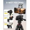 Lamicall Camera Tripod – 17.6LBS Max Load Tripod for Camera with Rapid Leg Deployment Phone Tripods for Video Recording Photo Vlog, 67″ Camera Stand with Phone Holder & Carry Bag for DSLR iPhone GoPro(Black)