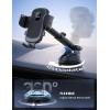 Lamicall Car Phone Holder [3-in-1 Pro Version Suction Cup] 360° Rotation Phone Holders for Your Car [Metal Hook] Cell Phone Car Mount Dashboard Vent Windshield for iPhone 17 16 15 Pro Max Smartphone(Black)