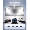 Lamicall Car Windshield Sunshade Umbrella – Foldable Car Windshield Sun Shade Cover, 5 Layers UV Block Coating, 52″x31″ Front Window Heat Insulation Protection, for Auto Sedan, SUV Windshield