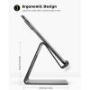 Lamicall Cell Phone Stand, Desk Phone Holder Cradle, Compatible with Phone 12 Mini 11 Pro Xs Max XR X 8 7 6 Plus SE, All Smartphones Charging Dock, Office Desktop Accessories – Silver(Black)