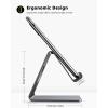 Lamicall Cell Phone Stand, Desk Phone Holder Cradle, Compatible with Phone 12 Mini 11 Pro Xs Max XR X 8 7 6 Plus SE, All Smartphones Charging Dock, Office Desktop Accessories – Silver(grey)
