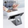 Lamicall Cell Phone Stand, Desk Phone Holder Cradle, Compatible with Phone 12 Mini 11 Pro Xs Max XR X 8 7 6 Plus SE, All Smartphones Charging Dock, Office Desktop Accessories – Silver(grey)