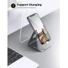 Lamicall Cell Phone Stand, Desk Phone Holder Cradle, Compatible with Phone 12 Mini 11 Pro Xs Max XR X 8 7 6 Plus SE, All Smartphones Charging Dock, Office Desktop Accessories – Silver(grey)