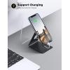 Lamicall Cell Phone Stand, Desk Phone Holder Cradle, Compatible with Phone 12 Mini 11 Pro Xs Max XR X 8 7 6 Plus SE, All Smartphones Charging Dock, Office Desktop Accessories – Silver(Black)