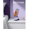 Lamicall Cell Phone Stand for Desk – [Height Adjustable] Foldable Mobile Phone Holder, Portable Stand for iPhone 17 16 15 14 13 12 11 Pro Max Plus Air, Galaxy S25 S24, Telephone, Office Accessories(Dark Purple)