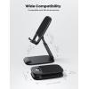 Lamicall Cell Phone Stand for Desk – [Height Adjustable] Foldable Mobile Phone Holder, Portable Stand for iPhone 17 16 15 14 13 12 11 Pro Max Plus Air, Galaxy S25 S24, Telephone, Office Accessories(1-Black)
