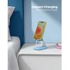 Lamicall Cell Phone Stand for Desk – [Height Adjustable] Foldable Mobile Phone Holder, Portable Stand for iPhone 17 16 15 14 13 12 11 Pro Max Plus Air, Galaxy S25 S24, Telephone, Office Accessories(Blue)