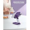 Lamicall Cell Phone Stand for Desk – [Height Adjustable] Foldable Mobile Phone Holder, Portable Stand for iPhone 17 16 15 14 13 12 11 Pro Max Plus Air, Galaxy S25 S24, Telephone, Office Accessories(Dark Purple)