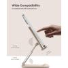 Lamicall Cell Phone Stand for Desk – [Height Adjustable] Foldable Mobile Phone Holder, Portable Stand for iPhone 17 16 15 14 13 12 11 Pro Max Plus Air, Galaxy S25 S24, Telephone, Office Accessories(Khaki)