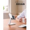 Lamicall Cell Phone Stand for Desk – [Height Adjustable] Foldable Mobile Phone Holder, Portable Stand for iPhone 17 16 15 14 13 12 11 Pro Max Plus Air, Galaxy S25 S24, Telephone, Office Accessories(1-White)