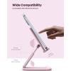 Lamicall Cell Phone Stand for Desk – [Height Adjustable] Foldable Mobile Phone Holder, Portable Stand for iPhone 17 16 15 14 13 12 11 Pro Max Plus Air, Galaxy S25 S24, Telephone, Office Accessories(Pink)
