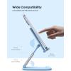 Lamicall Cell Phone Stand for Desk – [Height Adjustable] Foldable Mobile Phone Holder, Portable Stand for iPhone 17 16 15 14 13 12 11 Pro Max Plus Air, Galaxy S25 S24, Telephone, Office Accessories(Blue)