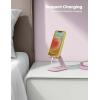 Lamicall Cell Phone Stand for Desk – [Height Adjustable] Foldable Mobile Phone Holder, Portable Stand for iPhone 17 16 15 14 13 12 11 Pro Max Plus Air, Galaxy S25 S24, Telephone, Office Accessories(Pink)