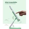 Lamicall Cell Phone Stand for Desk – [Height Adjustable] Foldable Mobile Phone Holder, Portable Stand for iPhone 17 16 15 14 13 12 11 Pro Max Plus Air, Galaxy S25 S24, Telephone, Office Accessories(Light Green)