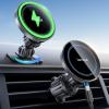 Lamicall Fits MagSafe Car Mount Vent – [2024 Upgraded HD Glass Surface] Magnetic Phone Holders for Your Car – Car Phone Holder Mount for iPhone 15 14 13 Pro Plus Max Mini Mag Safe Case & All Phones