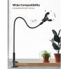 Lamicall Gooseneck Phone Holder Bed – [Nylon Braided] Flexible Arm, 38inch Overall Length, 360 Adjustable Clamp Clip, Overhead Cell Phone Mount Stand for Bed, Desk, 4-7” Cellphone(Black)
